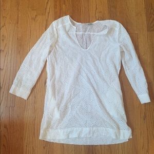 Echo white eyelet beach coverup/tunic.  Size M.
