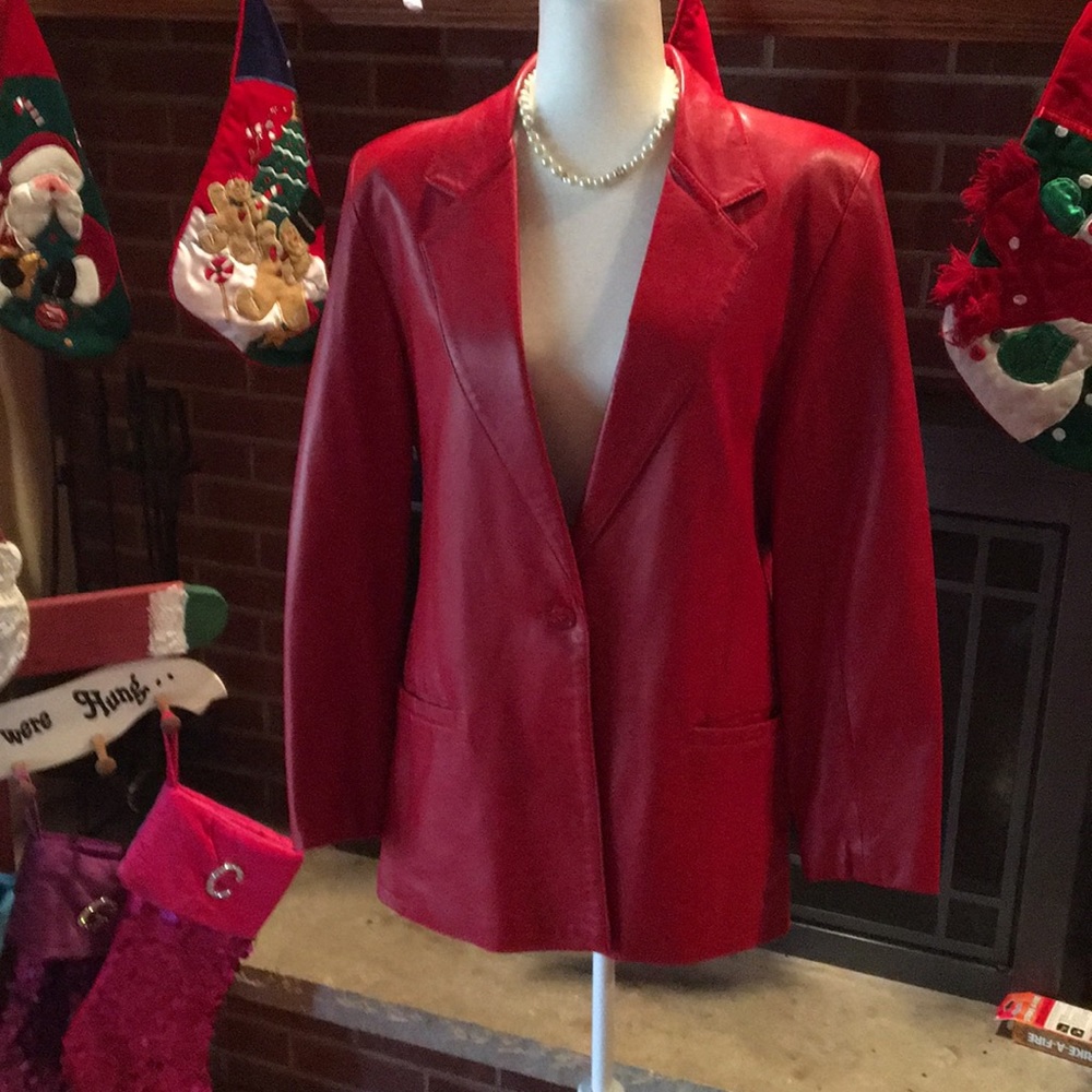 Hide Side Outfitters Red Leather Blazer 10