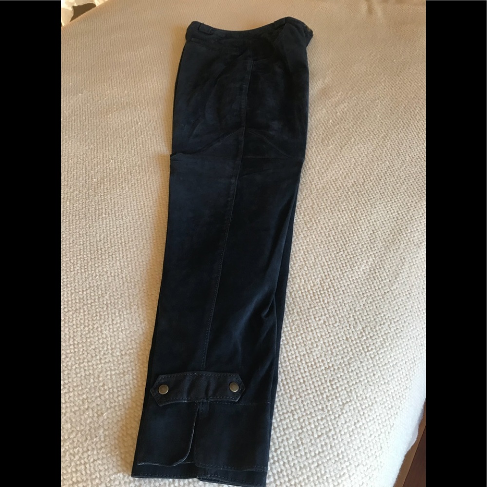 Woman’s  Vintage Navy Blue Suede Pants