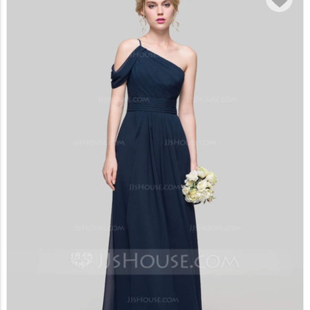 Long, chiffon Bridesmaid dress