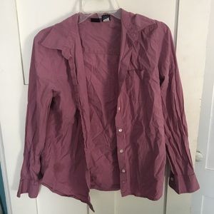 GAP Lavender Long Sleeve Button Down Shirt