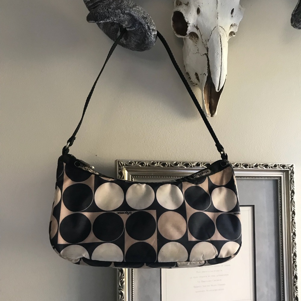 LeSportsac bag. Black, tan, white