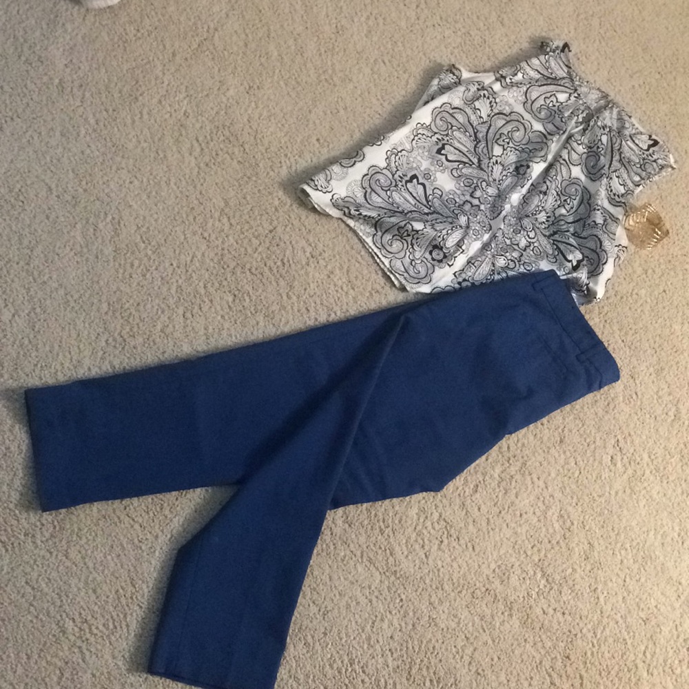 Liverpool blue ankle pants