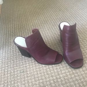 1. State burgundy mule open toe