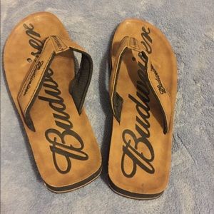 Men's tan flip flops