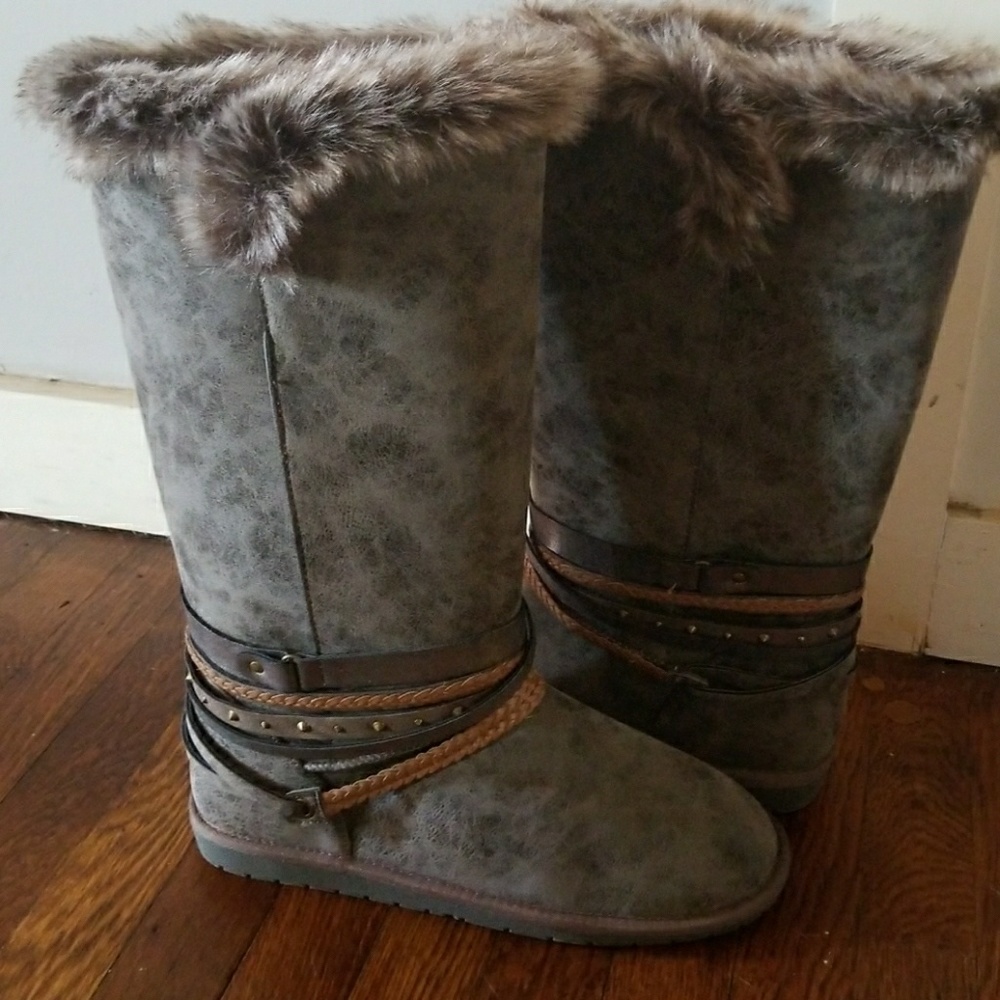 Just Fab "Fuzzy" boots, never worn
