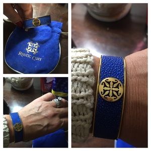 Rustic Cuff- cobalt blue