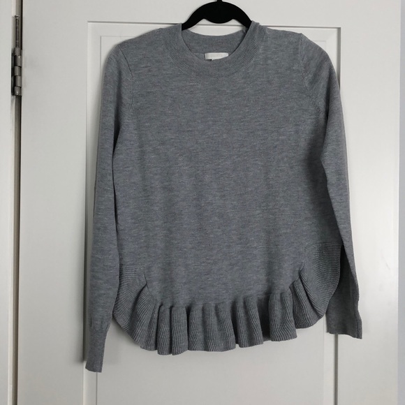 H&M Sweaters - H&M Ruffle Bottom Grey Sweater