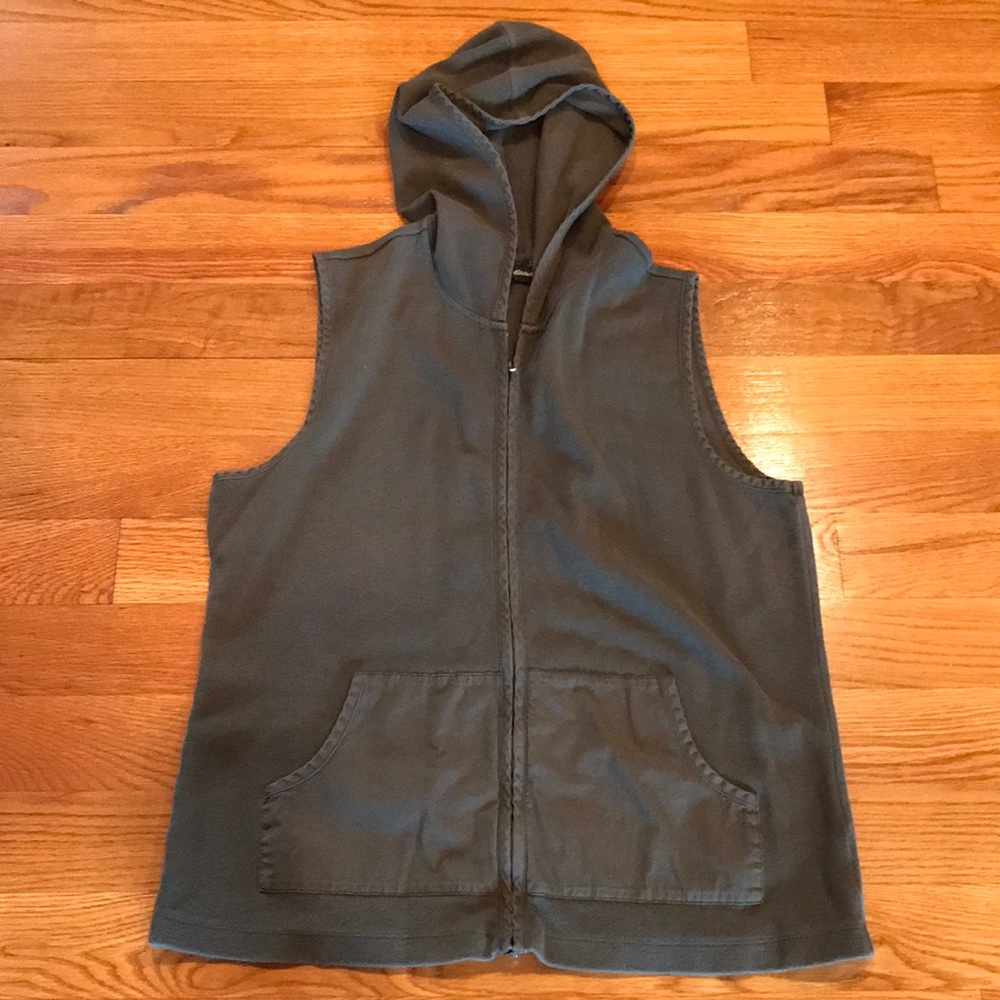 Eddie Bauer olive hooded vest