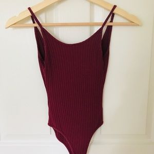 Burgundy Urban Outfitters bodysuit