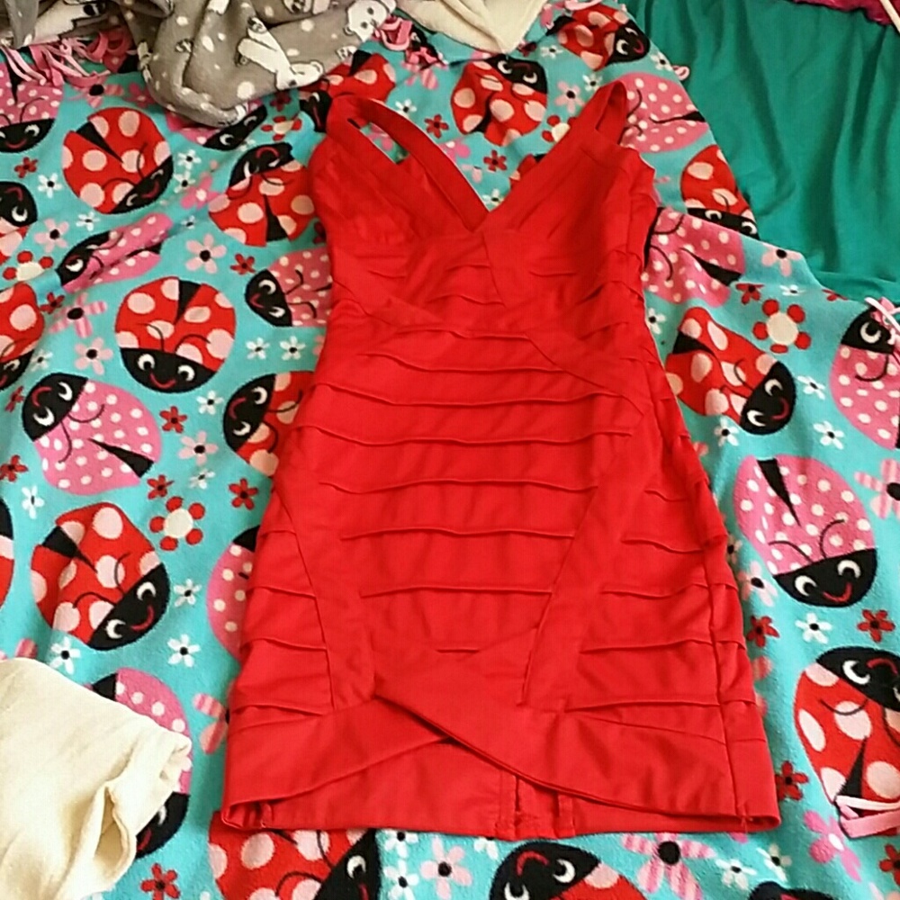 red celie orc dress