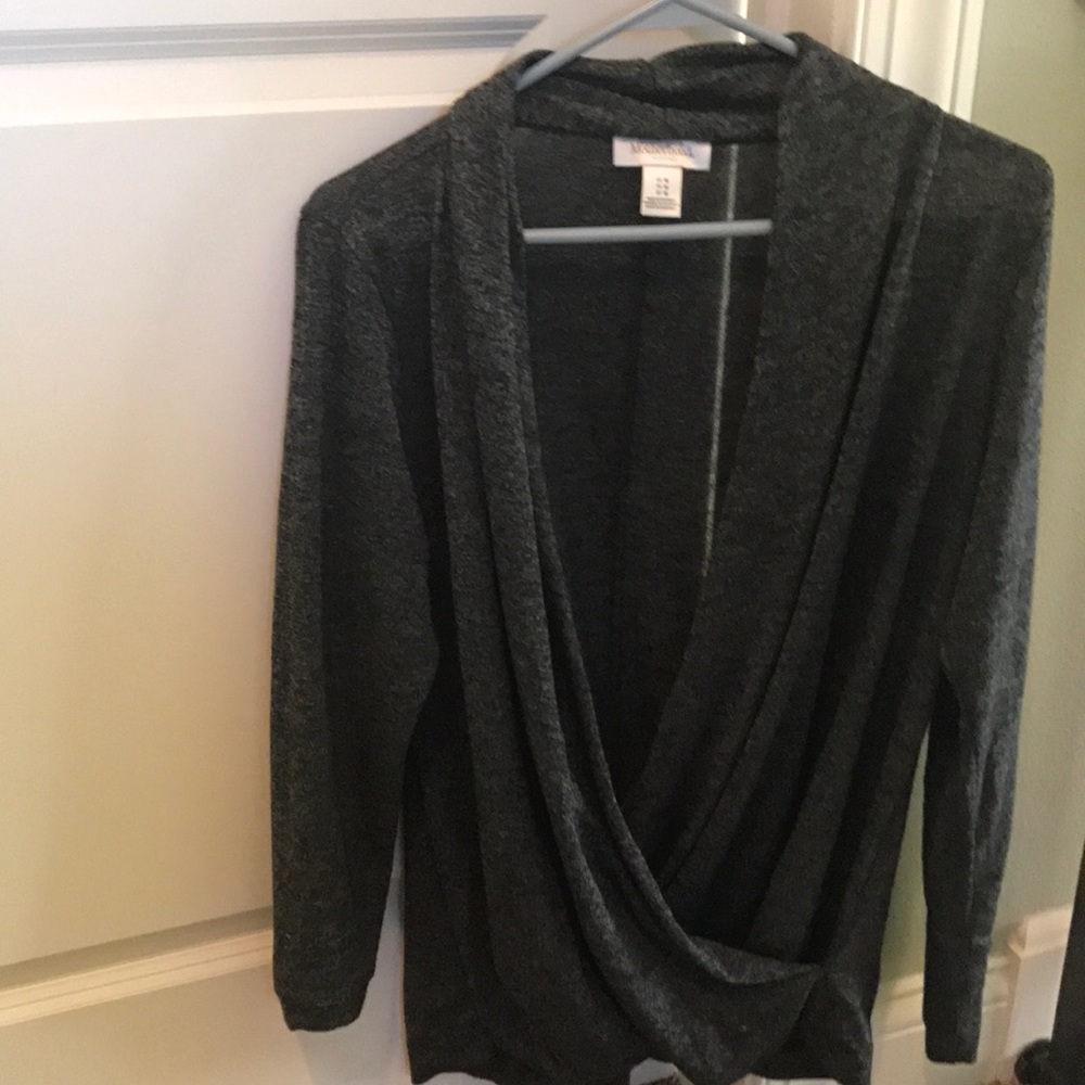 Motherhood Maternity medium gray wrap sweater