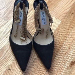 Jimmy Choo Heels With Gold Ankle Strap