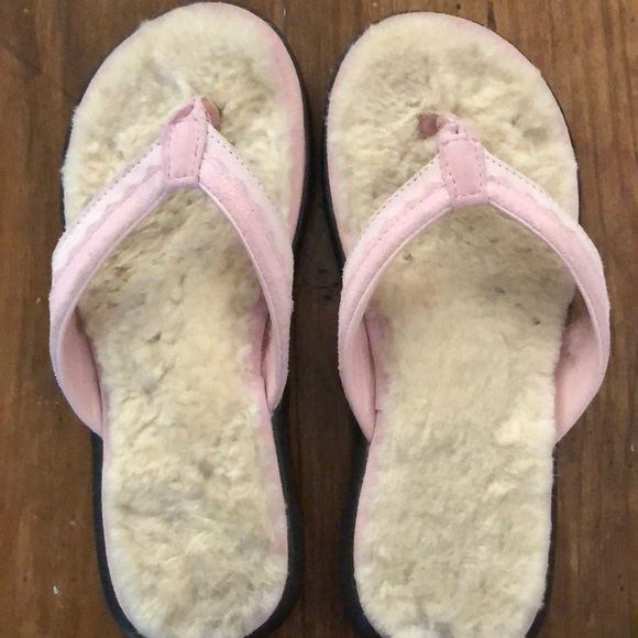 ll bean shearling flip flops
