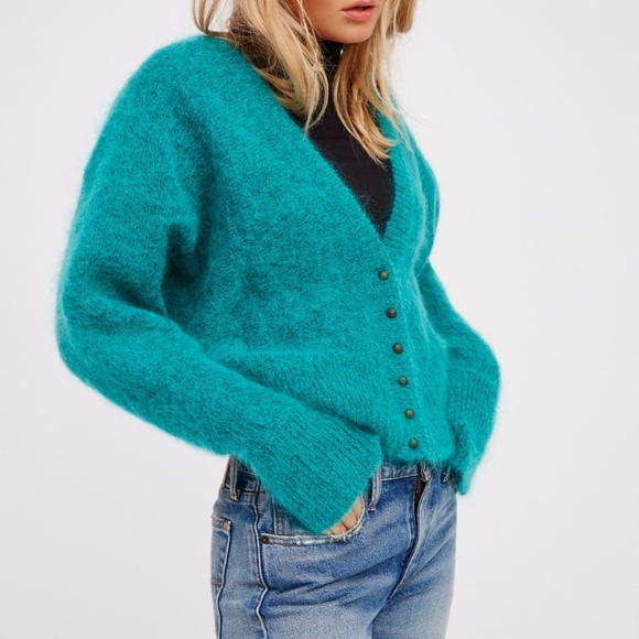 Free People Sweaters - Free People Little Lies Cardi- Mermaid Med.