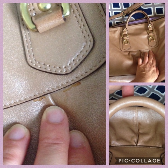 Metallic Shimmery tan Coach Ashley convertible bag - Picture 8 of 8