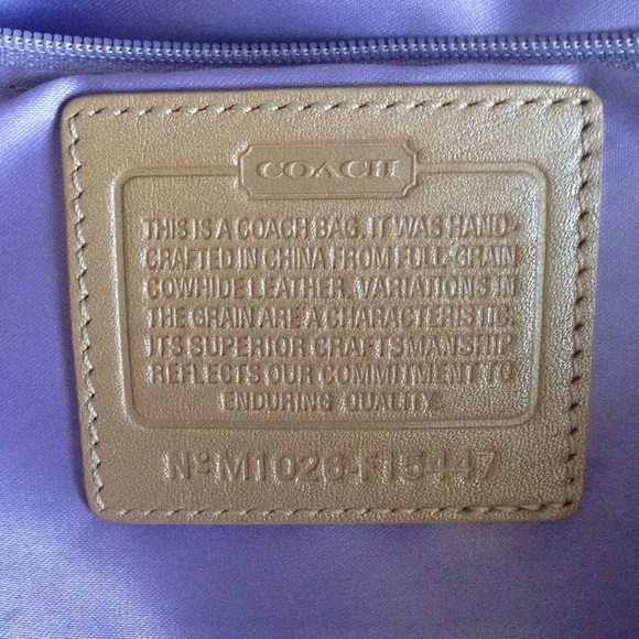 Metallic Shimmery tan Coach Ashley convertible bag - Picture 4 of 8