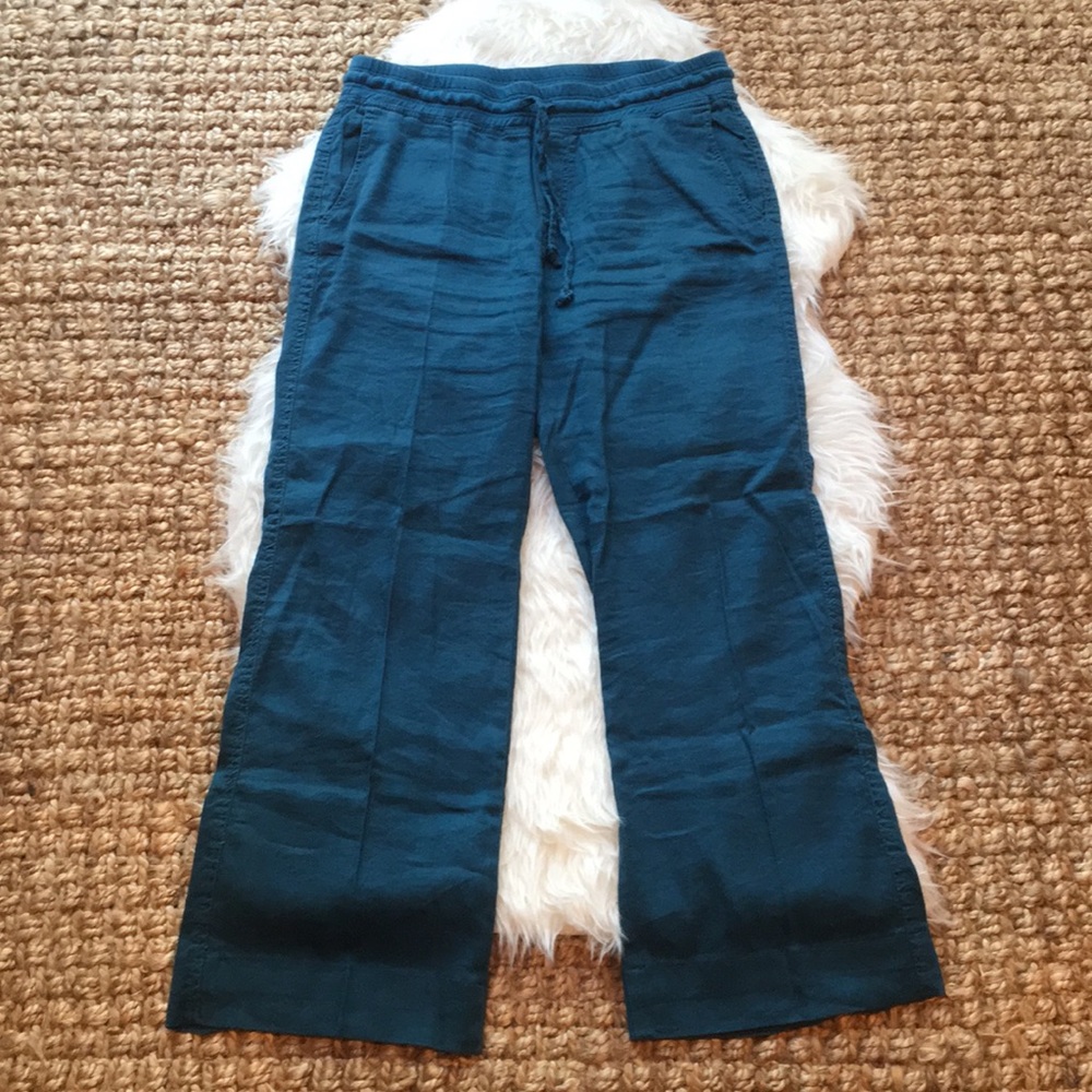 Christopher Blue Linen Blend Pants