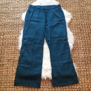 Christopher Blue Linen Blend Pants