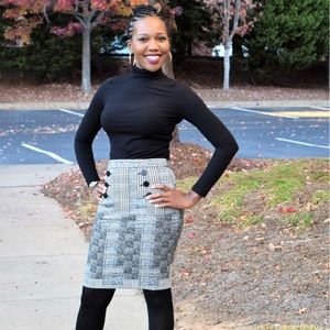 H&M Skirt With Button Details Plaid