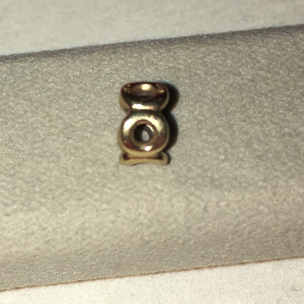 PANDORA!  Authentic 14kt gold spacer/bead