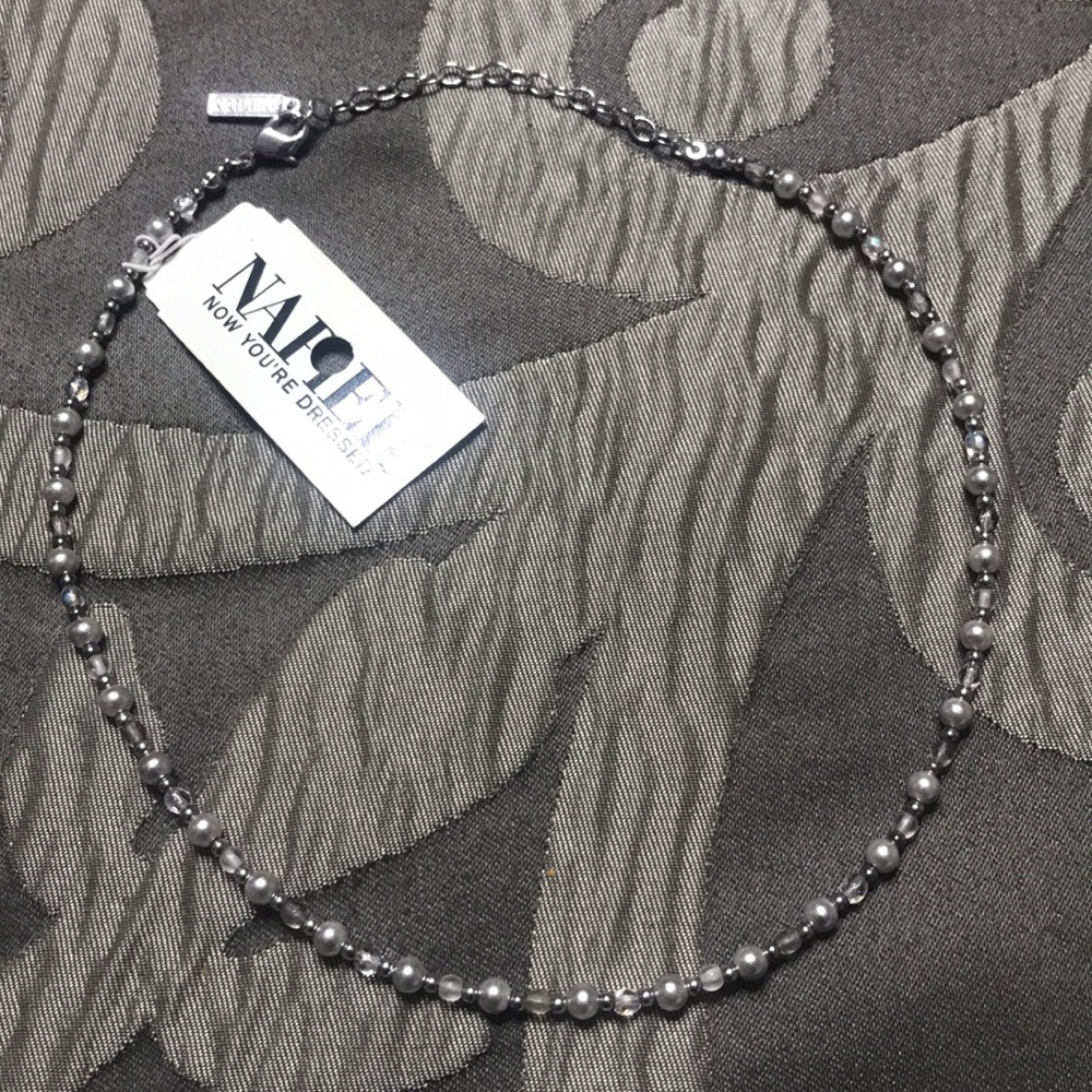 Napier Grey Faux Pearl Necklace