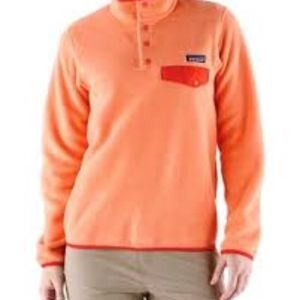 Orange Patagonia Synchilla T-snap Fleece