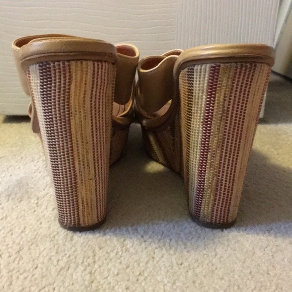 BCBGeneration orange & tan wedges! - Picture 3 of 6