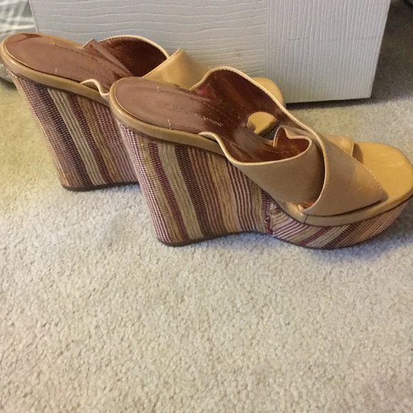 BCBGeneration orange & tan wedges! - Picture 6 of 6