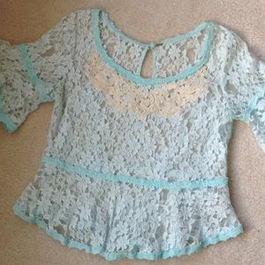 Free People lace peplum shirt