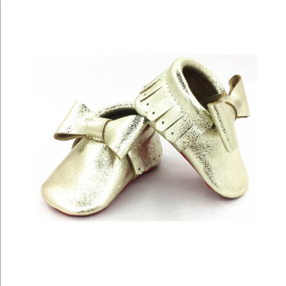 Gold Red bottom Moccasins *SALE*