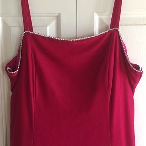 Rich Red Floor Length Gown.