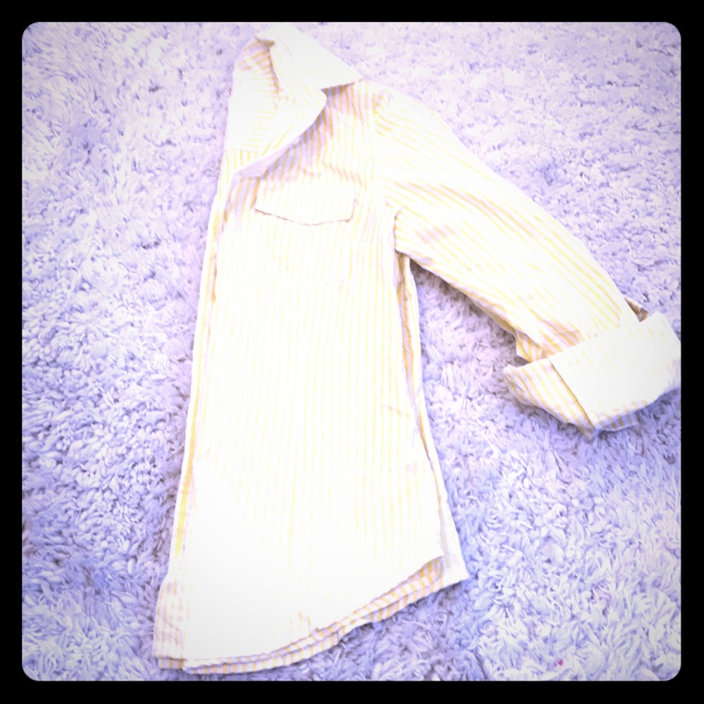 Michael Kors Yellow Striped Button Up