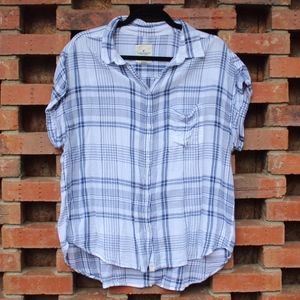 American Eagle Plaid Button Down Shirt