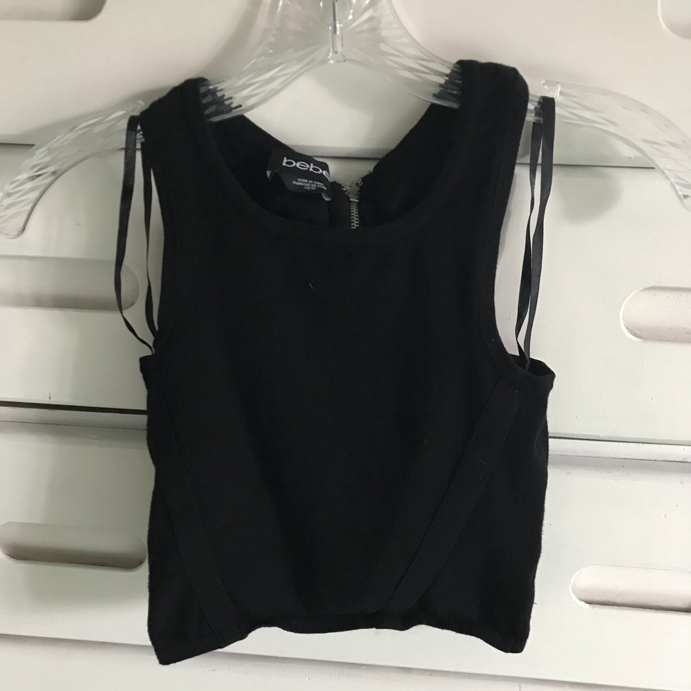 Bebe Black Bandage Crop Top