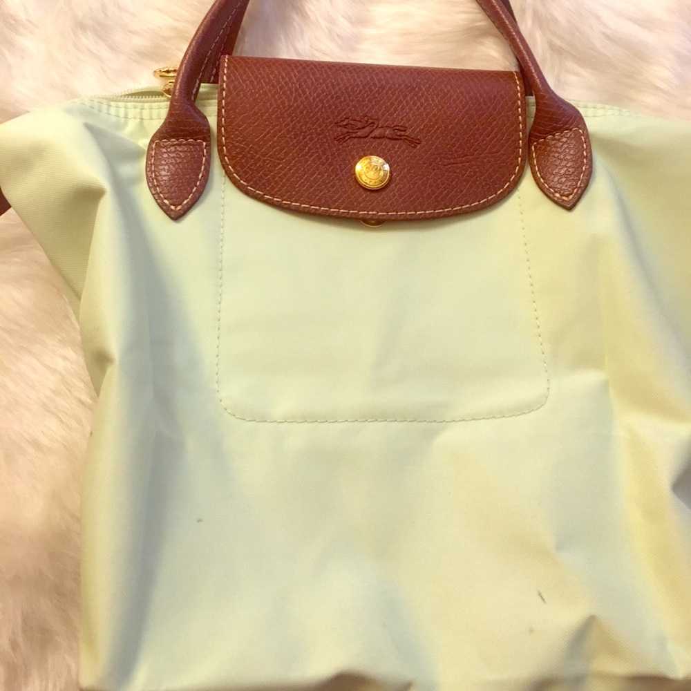 Authentic lime green mini longchamp bag
