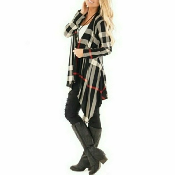 Plaid print long sleeve cardigan ❤❤❤ - Picture 2 of 3