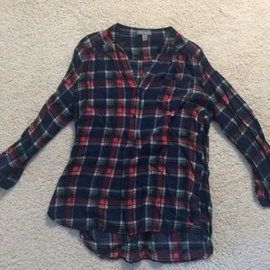 Market and Spruce plaid top