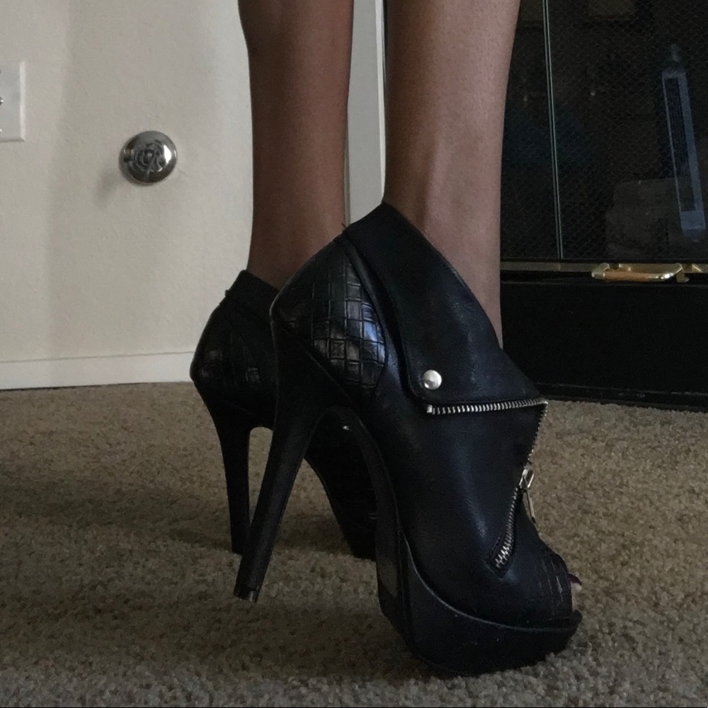Peep toe booties