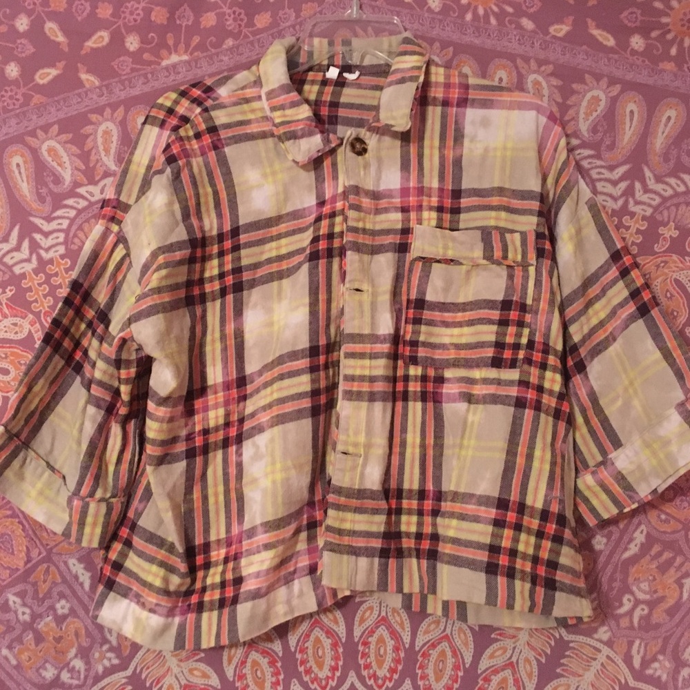 Urban outfitters cropped flannel