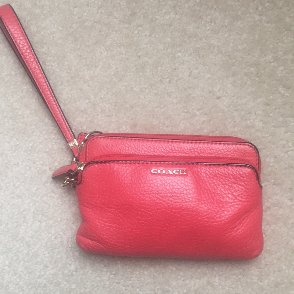 Leather coach wristlet