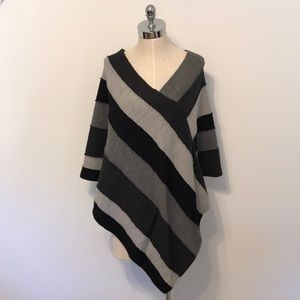 Stripe sweater poncho