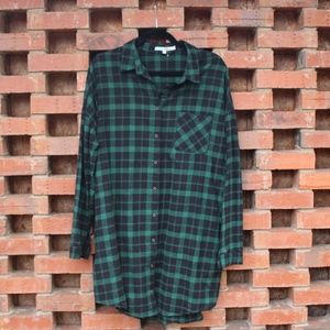 Green and Black Flannel Dress WITH POCKETS!