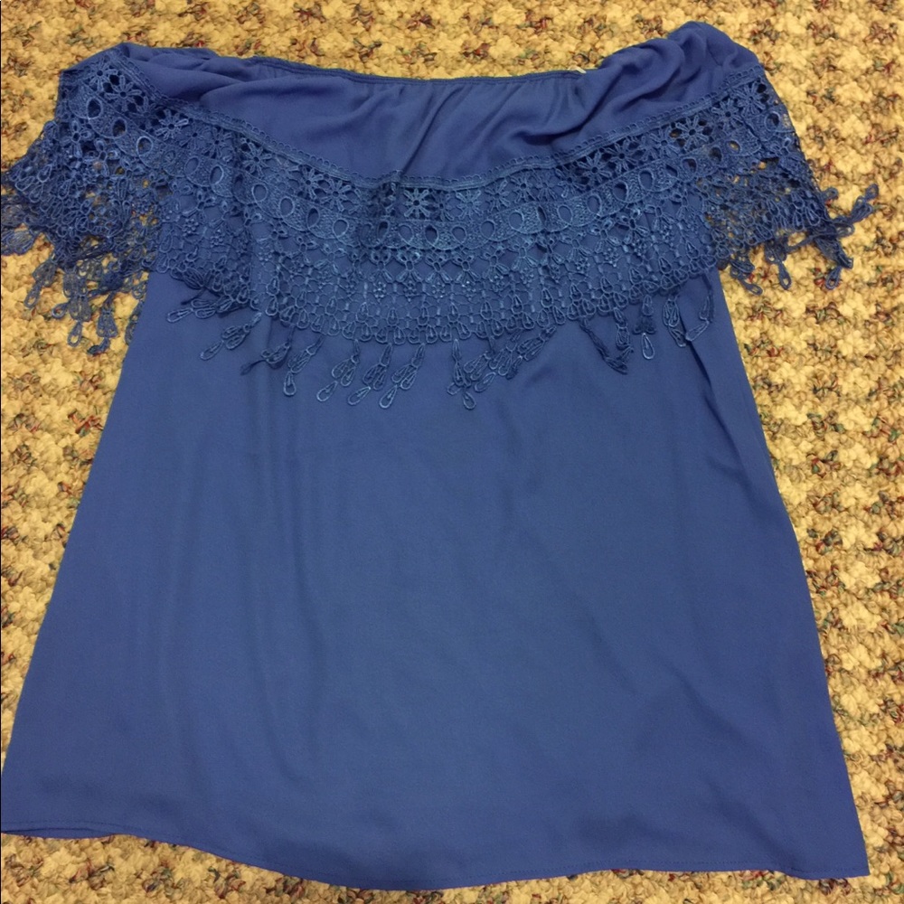 Off the Shoulder Blue Dress