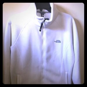 Ladies Large North Face White Fleece Jacket