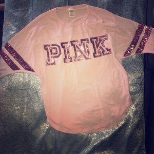 Pink Victoria’s Secret sequin top XS S