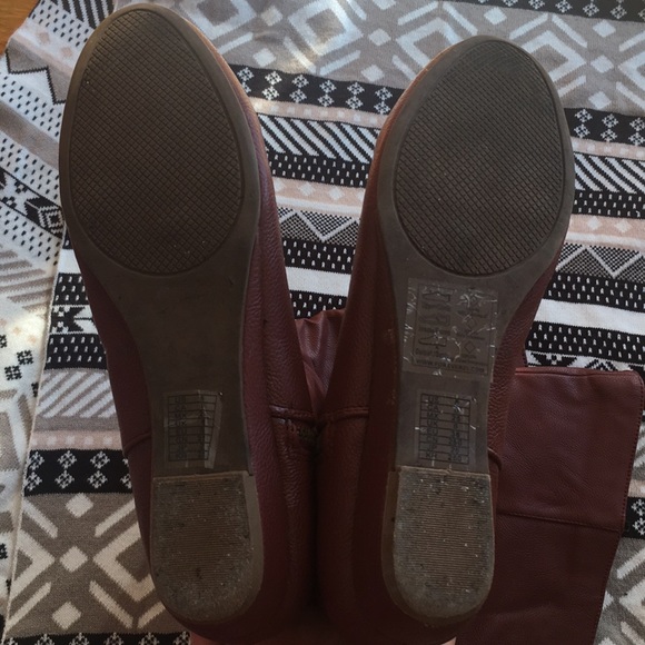 Reddish brown over the knee wedge boots size 8 - Picture 2 of 5