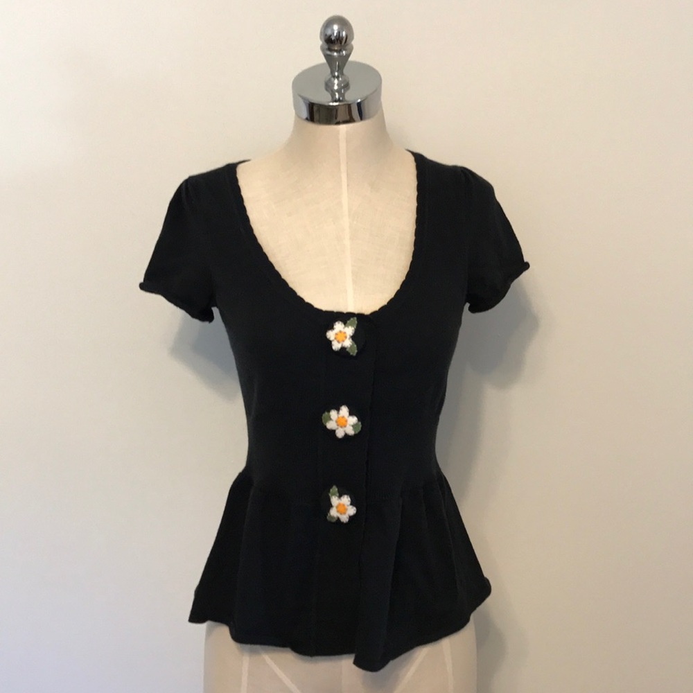 Anthropologie short sleeve knit cardigan