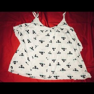 Aztec print flowy layered tank