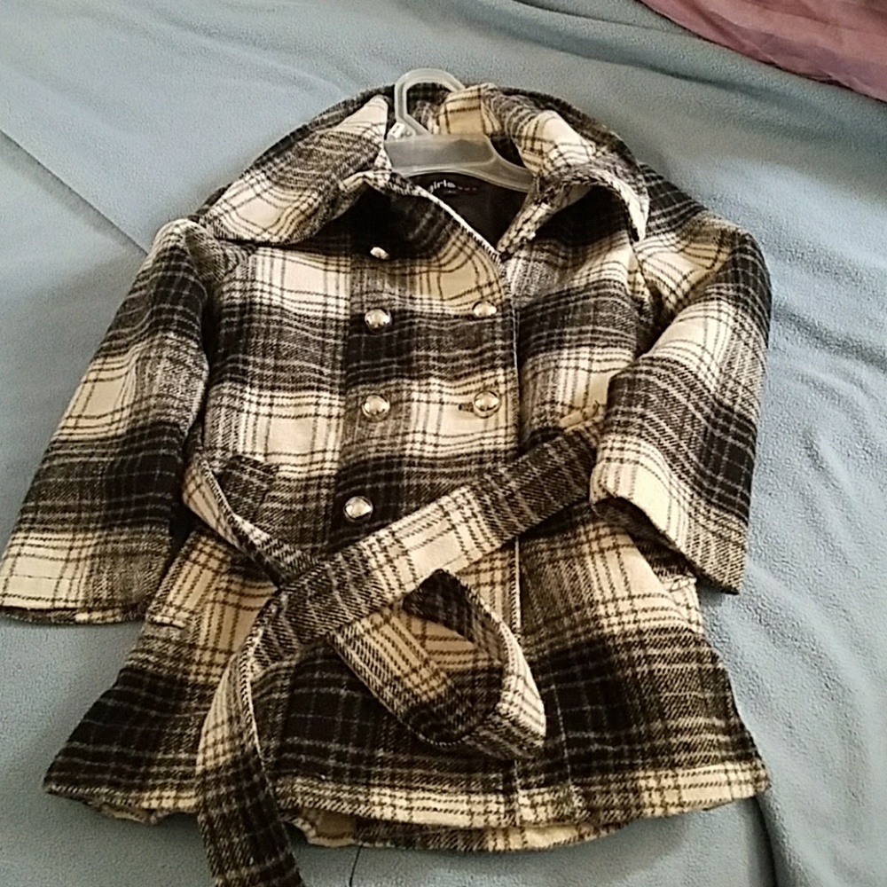 Girl's plaid peacoat